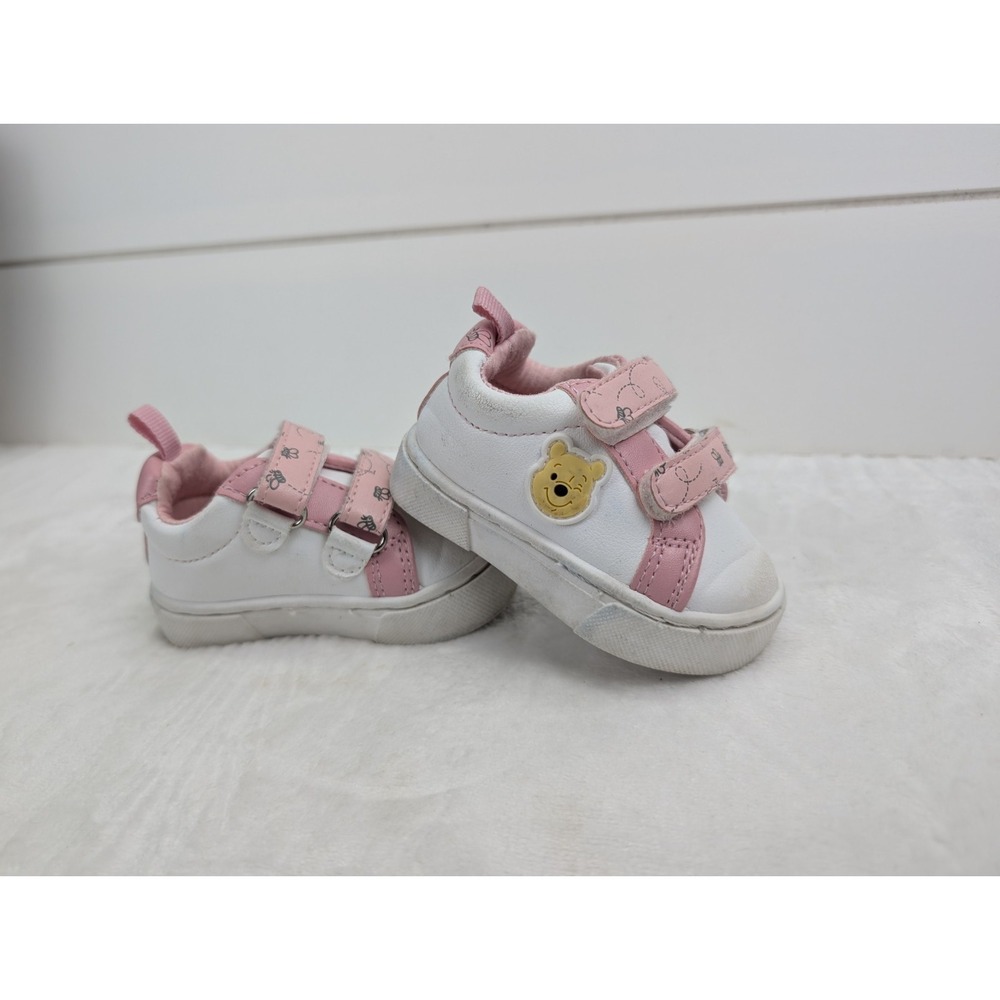 Y2K Winnie The Pooh Toddler Shoes Size 2 Pink White Chunky Disney Kidcore Strap